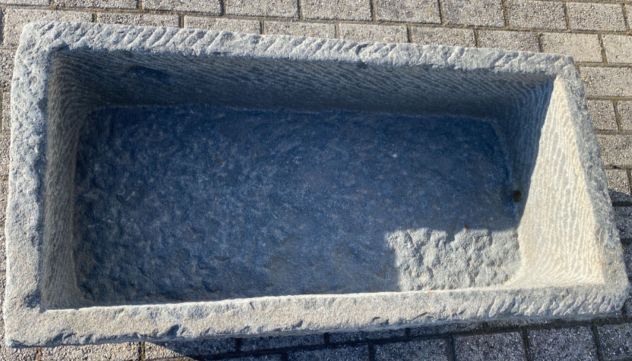 Antica vasca in pietra granito grigio - Foto 4