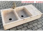 Lavello lavandino in pietra granito con giglio di Firenze 120 cm