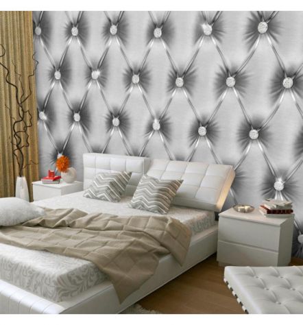 Fotomurale Adesivo Stile Pelle Silver Arredalacasa