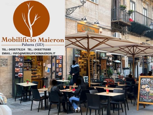 Set Cremona Per Arredo Bar Ristorante Pizzeria Tavoli HPL Sedie Polipropilene - Foto 7