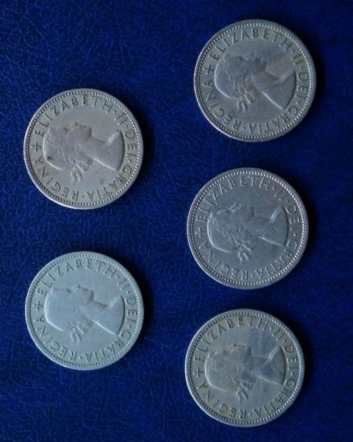 Lotto379- inghilterra two shillings 5 monete anni - Foto 2