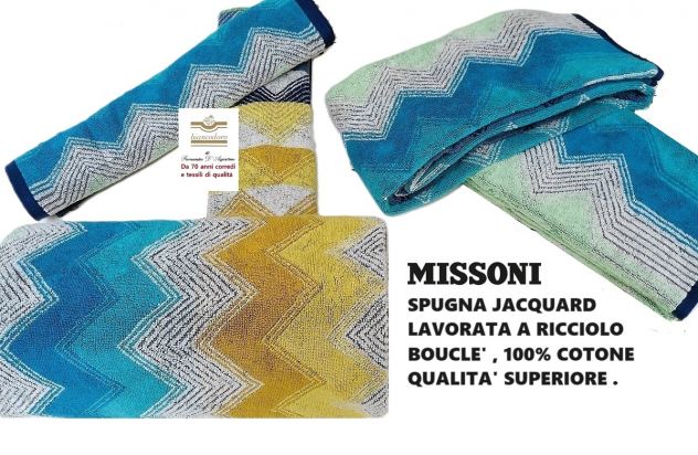 MISSONI set spugne asciugamani completi bagno 5 pezzi 3 modelli - Foto 6