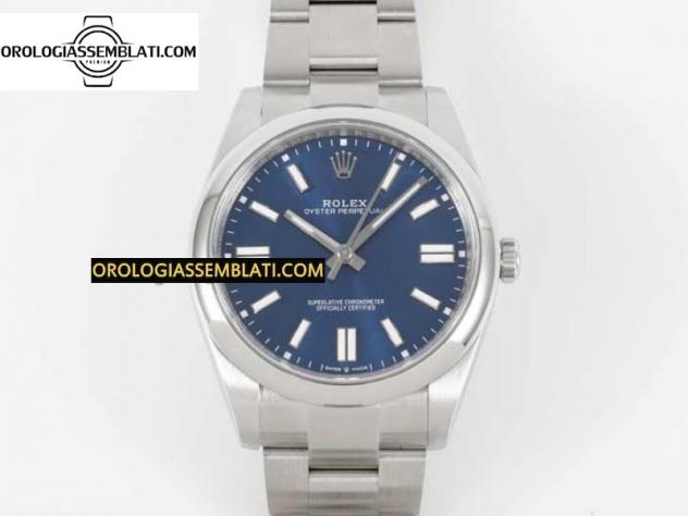 Replica Rolex OYSTER PERPETUAL 41MM 124300 1:1 BEST EDITION ACCIAIO 904L QUADRANTE BLU SU BRACCIALE SS 3230