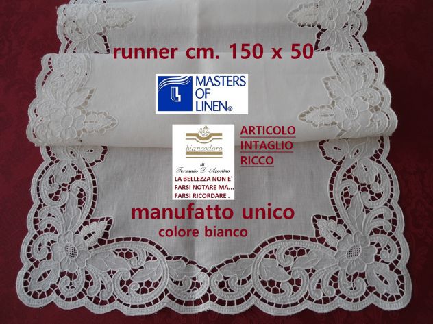 CENTRI PREGIATISSIMI LINO RICAMATI A MANO  5 modelli - Foto 5