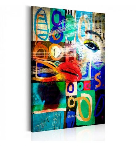 Quadro Con Le Labbra Rosse - Naif - ARREDALACASA