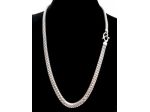 BELLISSIMA COLLANA UNISEX IN MAGLIA TUBOLARE PIATTA SNODATA IN ARGENTO 925.