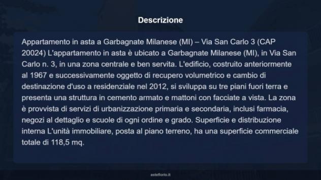 Immobile in asta di 118 m², box auto in vendita a Garbagnate Milanese - Foto 10