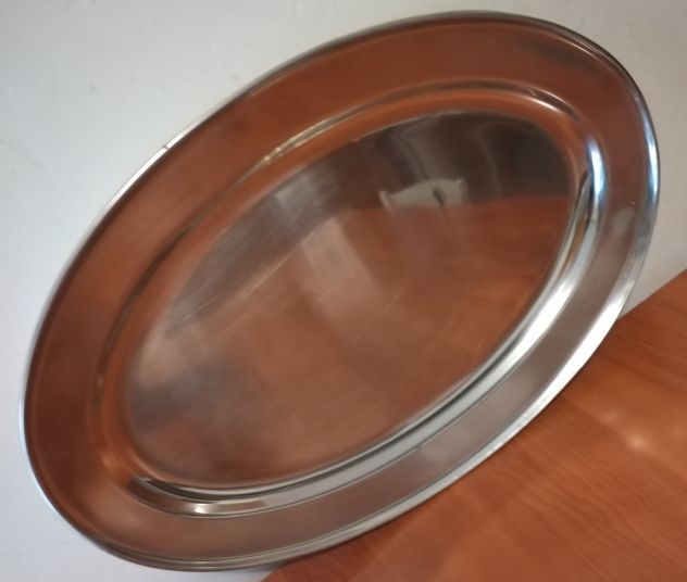 Vassoio Ovale Piano in Acciaio Inox da 45 cm - USATO per Alimenti – cod. 15111 - Foto 7