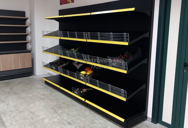SCAFFALE FRUTTA IN FERRO NERO DA 303 CON PIANO BASE 50 PIANI DA 50 E PIANO MARK - Foto 10