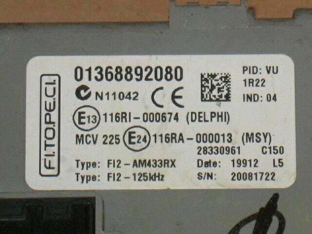 01368892080 Body computer fiat fiorino 01368892080 28330961 - Foto 2