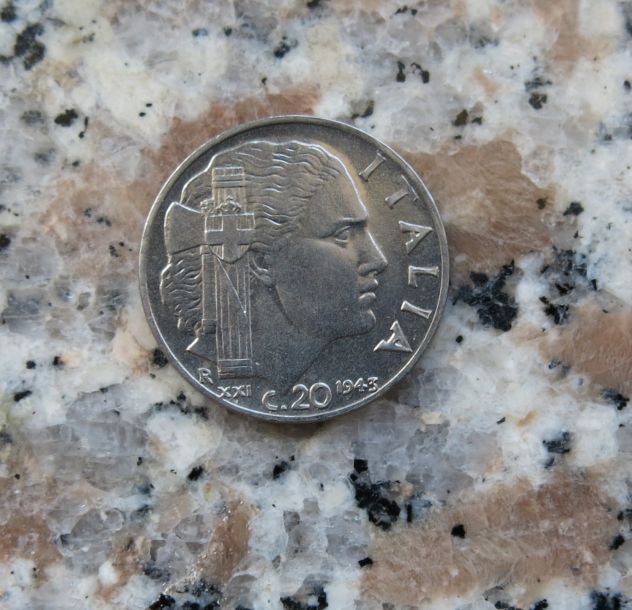 20 CENTESIMI DEL 1943 REGNO VITT. EMANUELE III° - MONETA IN QUASI FIOR DI CONIO