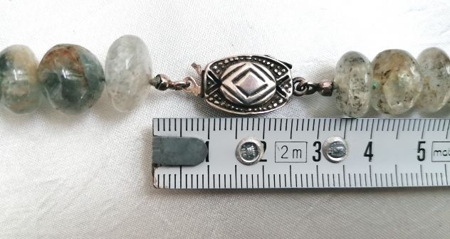 BELLISSIMA COLLANA DI QUARZO IALINO (CRISTALLO DI ROCCA) E ARGENTO STILE ETNICO. - Foto 8