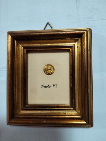 Quadretto vintage effigie Paolo VI monetina oro 8 ka - Foto 8