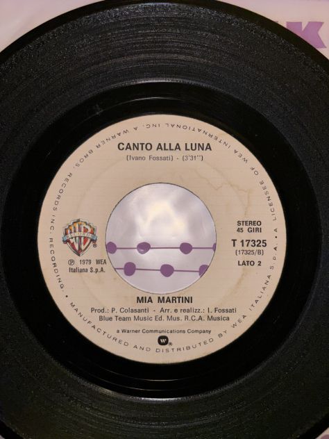 VINILE 45 GIRI:MIA MARTINI”DANZA”-“CANTO ALLA LUNA” (1979) 1’ STAMPA - Foto 4