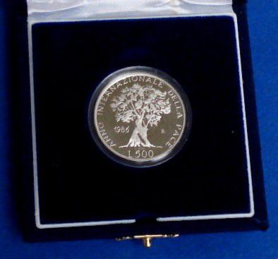 500 LIRE 1986 ARGENTO PROOF ANNO INTERNAZIONALE DELLA PACE - Foto 3