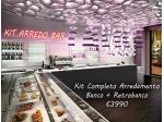 Kit Completo Bar 3 Metri Banco + Retro con Frigor