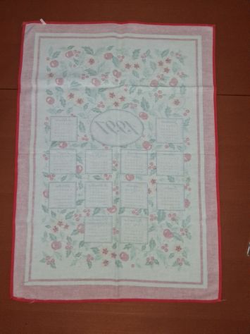 4 Strofinacci Canovacci Cucina Vintage Calendari 1990 1992 1997 2007 Natale - Foto 3