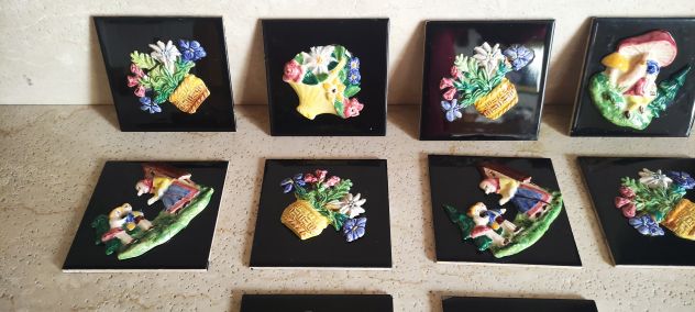 10 piastrelle decorative in ceramica con rilievi - Foto 6