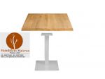 Tavoli Rieti Con Base Ghisa Nera + Piano HPL Colore Bianco Per Bar Ristorante