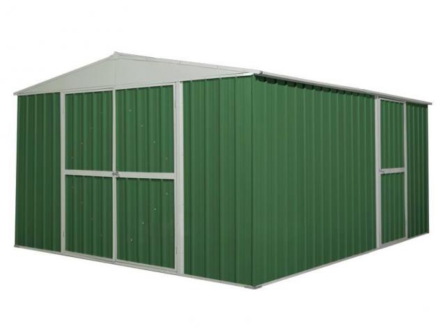 Box prefabbricato, casetta da giardino in lamiera zincata. Capanno deposito attrezzi in Acciaio Zincato 3.60 x 4.30 m x h2.10 m - 185 KG - 15,48 metri - Foto 2