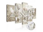 Quadro Fiori Bianchi Cm.100x50 O 200x100 Vetro Acrilico