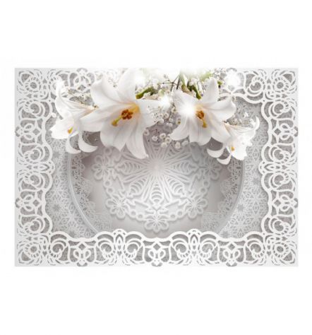 Fotomurale Adesivo Ornamentale Con I Fiori In 3d ARREDALACASA - Foto 2