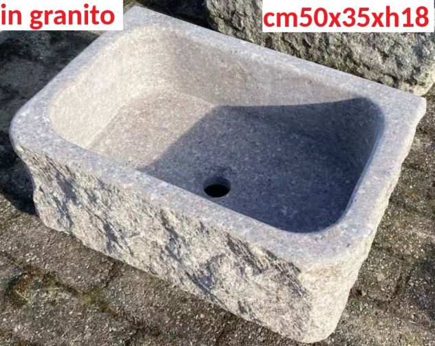 Lavello lavandino per cucina in pietra granito 50cm - Foto 6