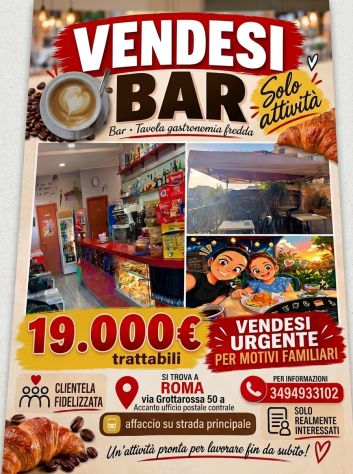 Vendita attività bar gastronomia fredda