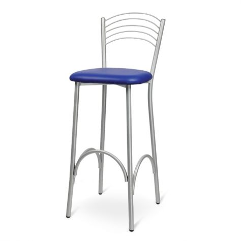Sgabello in metallo con seduta combinabile con diverse soluzioni di materiali e