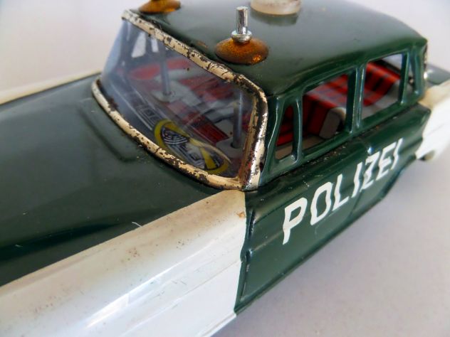 Auto polizia (mercedes) in latta, anni 50 Originale d'epoca - Foto 6