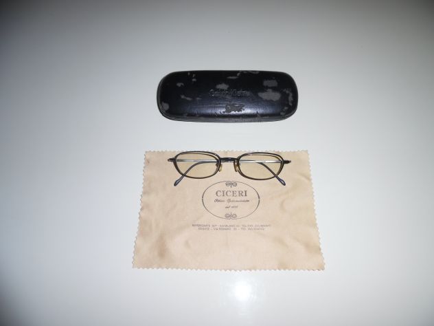 OCCHIALI DA VISTA UNISEX MONTATURA METALLO FIRMATI ORIGINALI"CALVIN KLEIN"+CUSTO - Foto 2