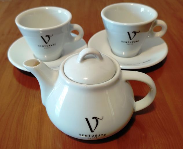 Servizio da tè the cappuccino per 2 persone Venturato – 7 pezzi ceramica - Foto 7