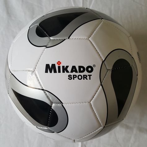 Pallone In Cuoio Mikado - Argento - Nuovo - Size 5 - TRACCIATA!!