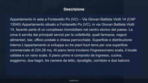 Immobile in asta di 224 m² con più di 5 locali in vendita a Fontanetto Po - Foto 17