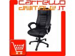 POLTRONA UFFICIO ERGONOMICA GIREVOLE IN ECOPELLE NERA - DIREZIONALE MODELLO &hellip;