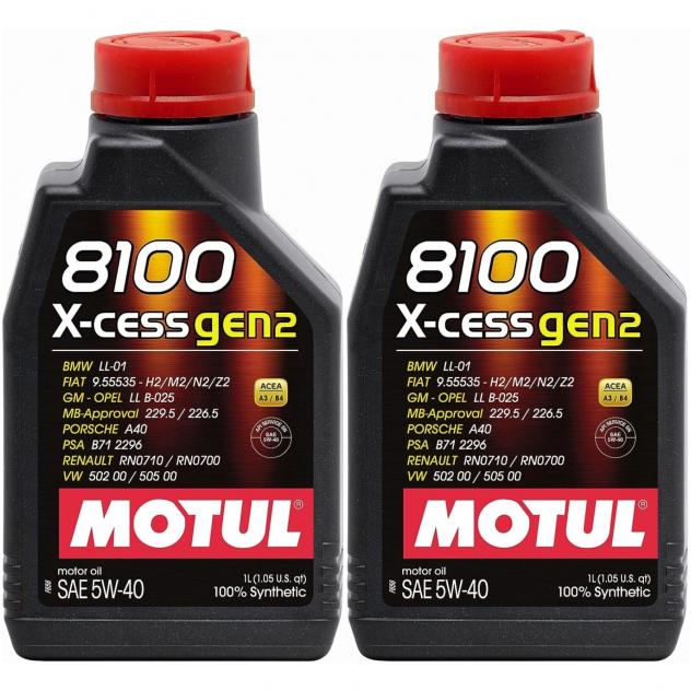 2 Litri Olio Motore MOTUL 8100 X CESS GEN2 5W40 Olio Sintetico