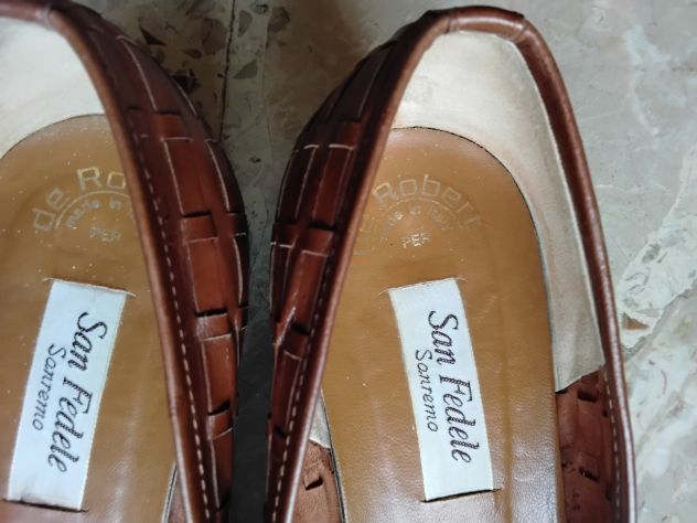 Scarpe vera pelle cuoio intrecciato De Robert n. 39 - Foto 2