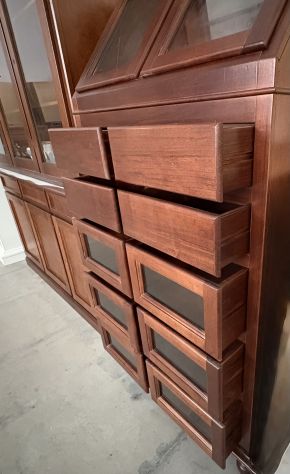 NUOVA DISPENSA 10 CASSETTI 2 RIBALTE DI VERO LEGNO MASSELLO - Foto 4