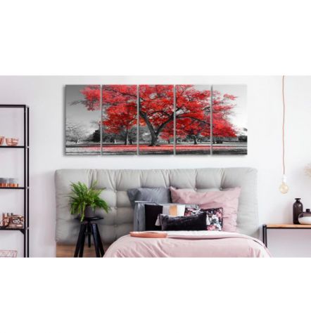 Quadro Con Gli Alberi Rossi 200x80 E 225x90 ARREDALACASA - Foto 2