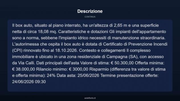 Immobile in asta di 72 m², box auto in vendita a Campagna - Foto 8