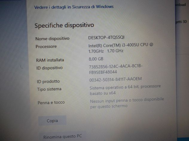 NOTEBOOK PORTATILE lenovo b50-80 SCHERMO 15,6 POLLICI WINDOWS 11 - Foto 5