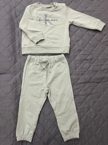 Completino Tutina Calvin Klein Taglia 9-12 Mesi/80 cm Colore Verde Salvia