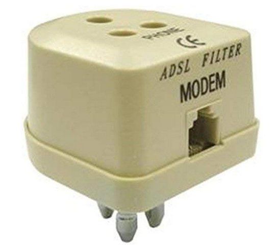4 Filtri ADSL Spina Tripolare/Presa Tripolare e Presa 6P 4C, RJ 11