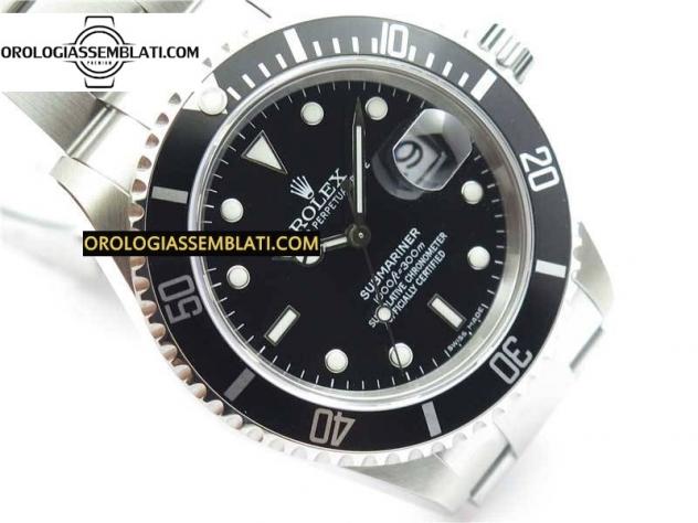 Replica Rolex SUBMARINER 16610 LN NERO SENZA INCISIONE REHAUT ACCIAIO 904L 1:1 MIGLIOR EDIZIONE SUL BRACCIALE SS SH3135 - Foto 3