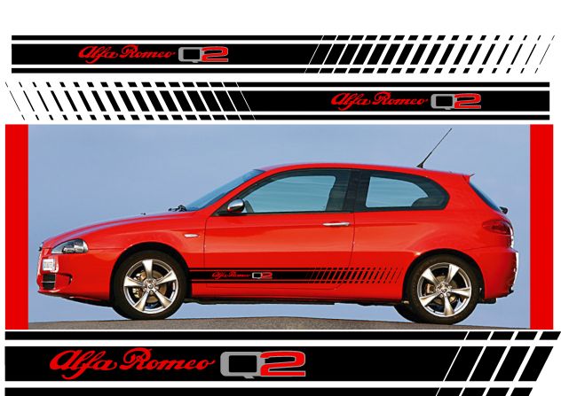 COPPIA ADESIVI Fasce Alfa Romeo 147 Q2 restyling