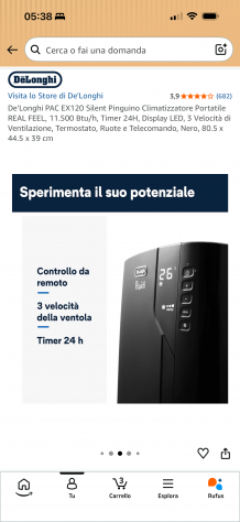 Climatizzatore Portatile De’Longhi Pinguino PAC EX120 Silent 12.000 BTU - Foto 3