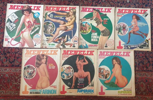 Lotto 7 Menelik rivista di erotismo e humour da collezione disegni di Aslan