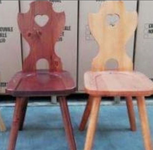 Sedie tirolesi, sedia cuore in pino grezzo - Foto 4