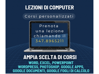 Lezioni private di computer e corsi personalizzati di informatica
