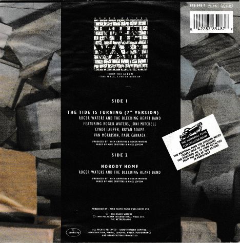ROGER WATERS (Pink Floyd) The Tide Is Turning / Nobody Home - 7'' / 45 giri 1990 - Foto 2
